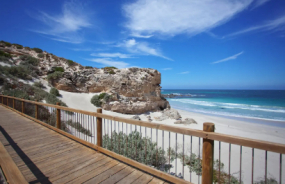 Boardwalk and a beach